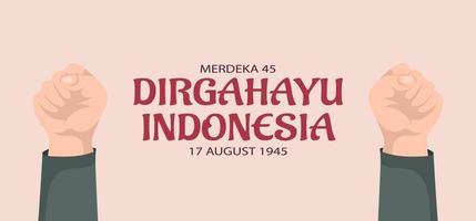 indonesien unabhängigkeitstag banner design. vektor