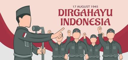 Banner-Stil für den Unabhängigkeitstag von Indonesien vektor