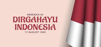 indonesien självständighetsdagen landskap banner design. vektor