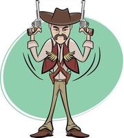 Cowboy-Charakter aus dem wilden Western Texastex vektor