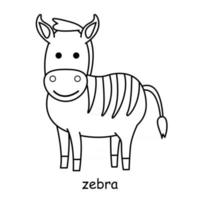 barn som färgar på temat djurvektor, zebra