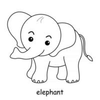 Kinder malen zum Thema Tiervektor, Elefant coloring vektor