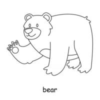 barn som färgar på temat djurvektor, björn