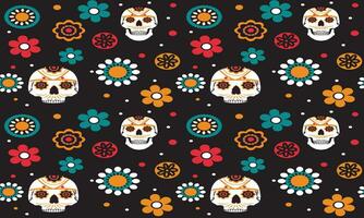 dag av de död, dia de los muertos bakgrund och sömlös mönster design vektor