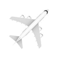 Weiß Flugzeug auf ein Weiß Hintergrund im Profil, isoliert. Vektor Lager Illustration.