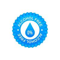 Alkohol kostenlos Symbol Symbol auf Weiß Hintergrund. Vektor Lager Illustration