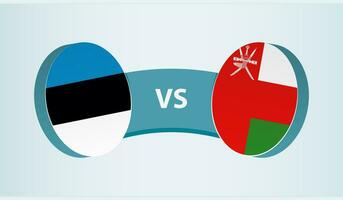 Estland gegen Oman, Mannschaft Sport Wettbewerb Konzept. vektor