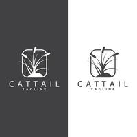 cattail logotyp design vektor enkel illustration symbol mall