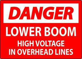 elektrisch Sicherheit Zeichen Achtung - - niedriger Boom hoch Stromspannung im Overhead Linien vektor