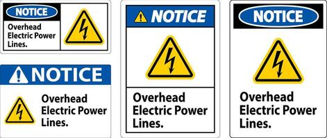 beachten Zeichen Overhead elektrisch Leistung Linien vektor