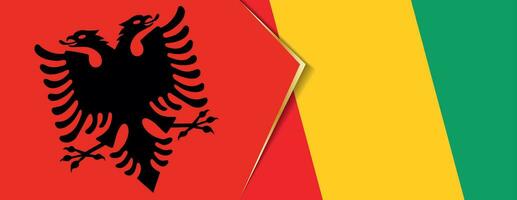 albania och guinea flaggor, två vektor flaggor.