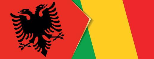 Albanien und Mali Flaggen, zwei Vektor Flaggen.