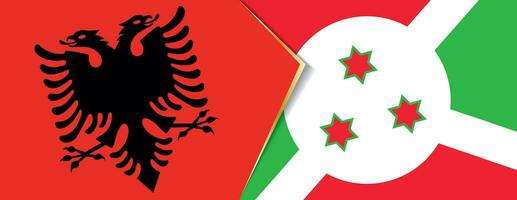 Albanien und Burundi Flaggen, zwei Vektor Flaggen.
