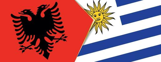 Albanien und Uruguay Flaggen, zwei Vektor Flaggen.