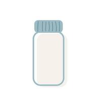 Illustration von leeren Medizin Flasche. isoliert Phiole zum Tablets, Kapseln, Vitamine oder Stichprobe Tasse. Element von medizinisch und Pharma Konzept vektor