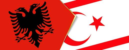 Albanien und Nord Zypern Flaggen, zwei Vektor Flaggen.