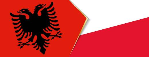 Albanien und Polen Flaggen, zwei Vektor Flaggen.