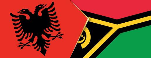 Albanien und Vanuatu Flaggen, zwei Vektor Flaggen.