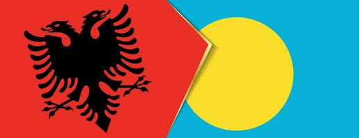 Albanien und Palau Flaggen, zwei Vektor Flaggen.