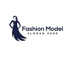 Frau Mode Modell- Silhouette Logo Design Vorlage Vektor. vektor