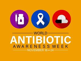 Welt Antibiotikum Bewusstsein Woche Vektor Symbol Illustration. Hintergrund, Banner, Karte, Poster, Vorlage. Vektor Illustration.