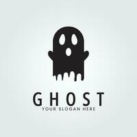 halloween logotyp ikon design inspiration med spöke vektor illustration