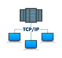 tcp ip Getriebe Steuerung Protokoll. Internet Protokoll. Vektor Lager Illustration