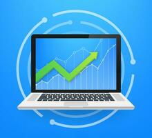 vinst pengar eller budget. kontanter och stigande Graf pil upp, begrepp av företag Framgång. huvudstad förtjänst, fördel. vektor stock illustration