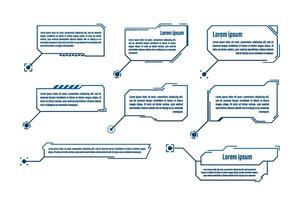 hud futuristisch Stil aufbieten, ausrufen, zurufen Titel. futuristisch aufbieten, ausrufen, zurufen Bar Etiketten. Vektor Lager Illustration.