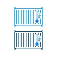 Reefer, Kühlschrank Container. cool Container verwenden zum Transport. Vektor Lager Illustration
