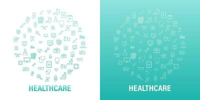 infographic med sjukvård ikon runda uppsättning för medicinsk design. medicinsk försäkring. vektor stock illustration