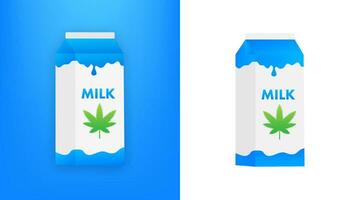 Hanf Milch, Cannabis Milch. gesund organisch vegan Lebensmittel. Vektor Lager Illustration