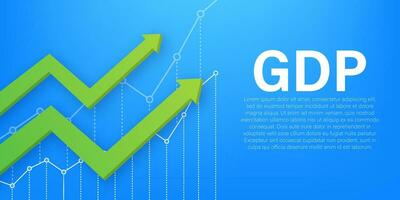 tillväxt bnp. äckligt inhemsk produkt. regering budget. ökning i årlig finansiell budget. vektor stock illustration