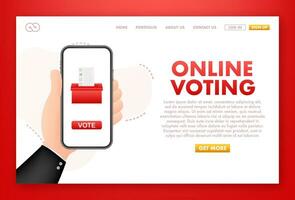röstning uppkopplad, e röstning, val internet systemet. vektor illustration