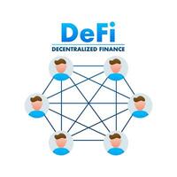 defi dezentral Finanzen. finanziell Technologie, Blockchain. Digital Geldbörse. Vektor Lager Illustration