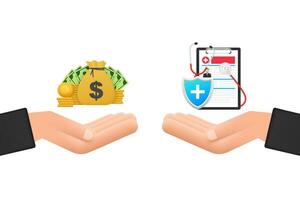 medicinsk försäkring jämföra pengar, bra design för några syften. platt vektor illustration. medicinsk behandling