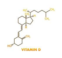 Grün Vitamin d Formel auf golden Hintergrund. Vektor 3d Illustration.