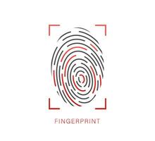 Fingerabdruck Symbol. Cyber Sicherheit Konzept. Digital Sicherheit Authentifizierung Konzept. Vektor Lager Illustration