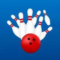 bowling affisch. bowling spel fritid begrepp. vektor stock illustration