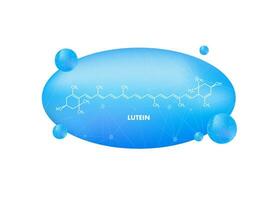 lutein formel. lutein gul orange växt pigment molekyl vektor