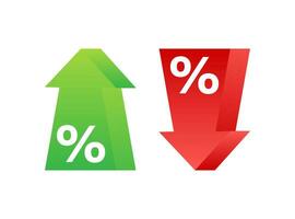 procentsats med pil upp och ner. bank, kreditera, intressera Betygsätta. vektor stock illustration