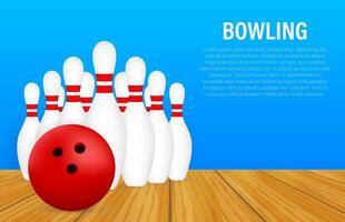 bowling affisch. bowling spel fritid begrepp. vektor stock illustration