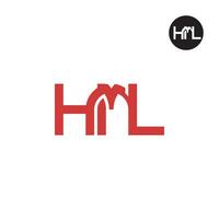Brief hml Monogramm Logo Design vektor