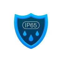 IP65 Schutz Standard Symbol. Sicherheit Abzeichen Schutz Symbol. Vektor Lager Illustration