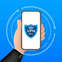 säkra vpn förbindelse begrepp. virtuell privat nätverk anslutning Översikt. vektor stock illustration