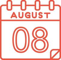 8 augusti vektor ikon