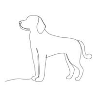 Single Linie Hund Gliederung kontinuierlich Vektor Kunst Illustration