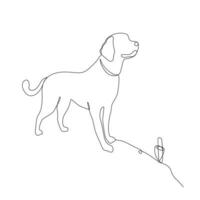 Single Linie Hund Gliederung kontinuierlich Vektor Kunst Illustration