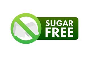 Zucker kostenlos Grün Taste. runden Grün Etikett. Vektor Lager Illustration.
