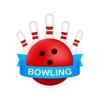 bowling affisch. bowling spel fritid begrepp. vektor stock illustration